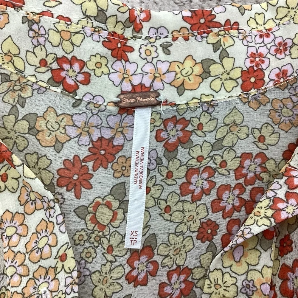 Free People Bonnie Mini Dress In Tea Combo Size XS
